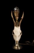 A TAXIDERMY ROE DEER SKULL LAMP