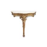 A 19TH CENTURY FRENCH GILTWOOD AND MARBLE CONSOLE TABLE