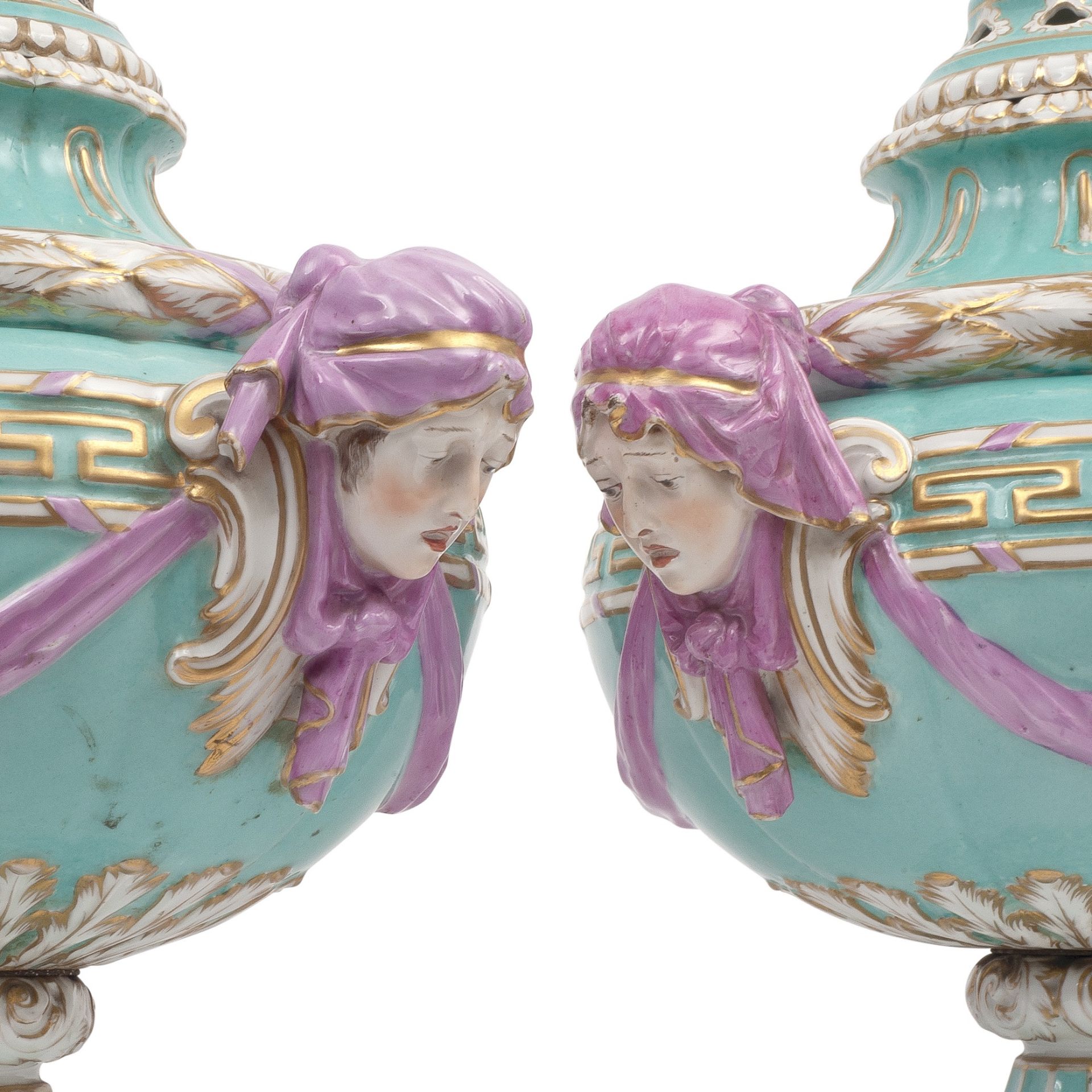 A PAIR OF LATE 19TH CENTURY BERLIN PORCELAIN VASES AND COVERS - Image 2 of 3