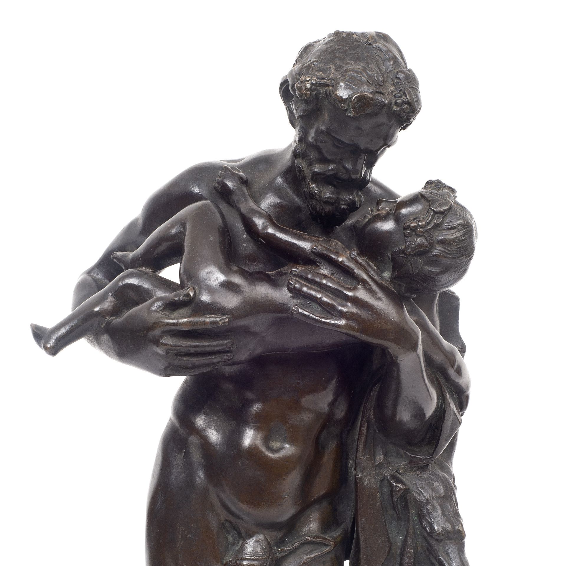 AFTER THE ANTIQUE: A 19TH CENTURY BRONZE OF SILENUS AND THE INFANT BACCHUS - Image 4 of 6