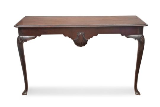 AN 18TH CENTURY AND LATER IRISH GEORGE II STYLE MAHOGANY CONSOLE TABLE - Image 1 of 3