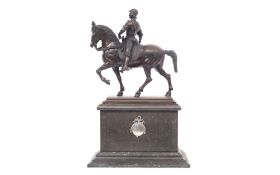 A 19TH / EARLY 20TH CENTURY BRONZE REDUCTION OF THE EQUESTRIAN MONUMENT TO COLLEONI