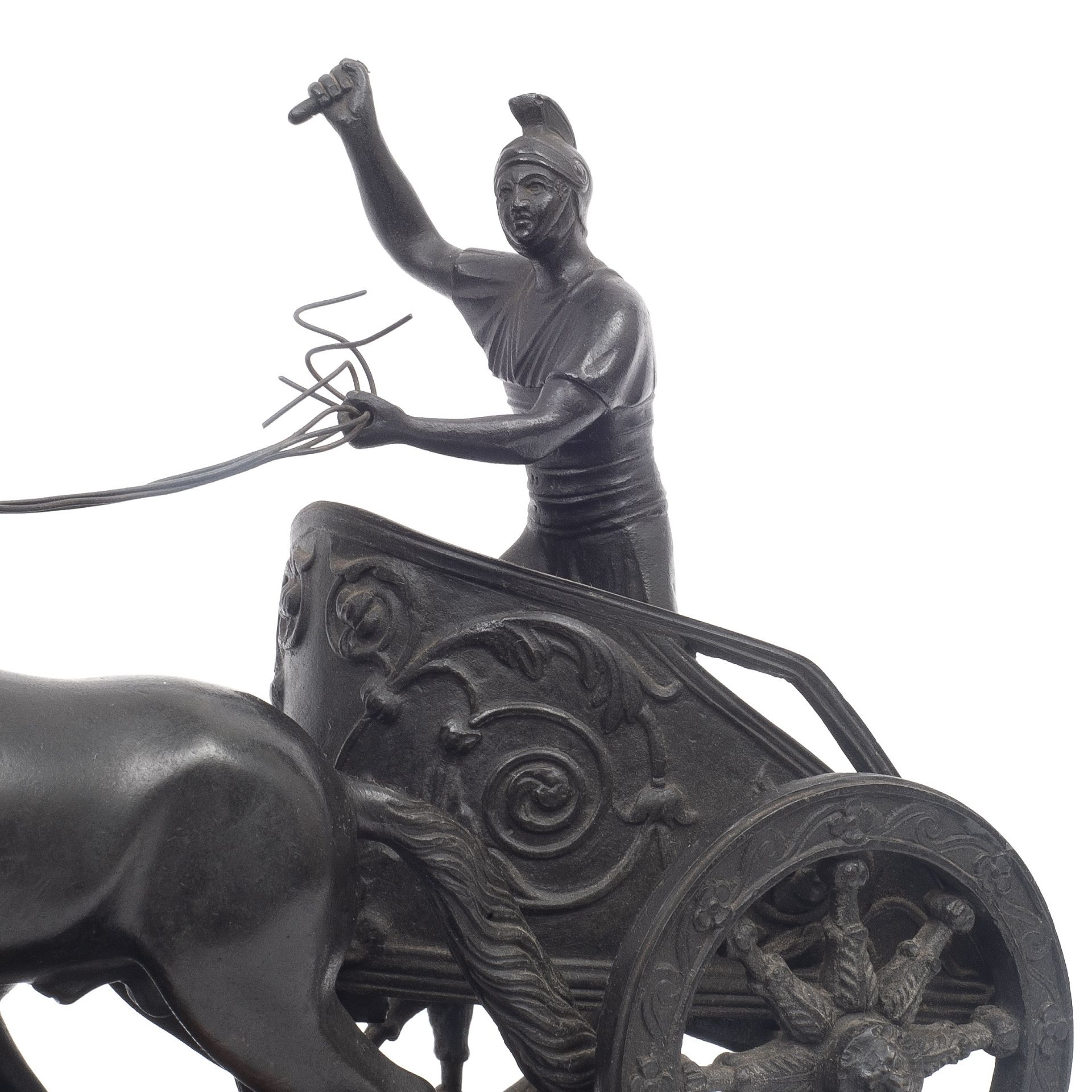 A 19TH CENTURY GRAND TOUR BRONZE OF A CHARIOT BY GIORGIO SOMMER, NAPLES - Image 3 of 5