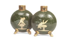 A PAIR OF PATE SUR PATE MOON VASES BY HENRY SAUNDERS FOR MOORE BROTHERS, CIRCA 1880