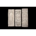 A SET OF THREE 19TH CENTURY PLASTER RELIEFS AFTER ROMAN DIPTYCHS BY FRANCHI & SON