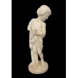 F. GULIANI (ITALIAN, FL. LATE 19TH CENTURY): A MARBLE FIGURE OF A GIRL