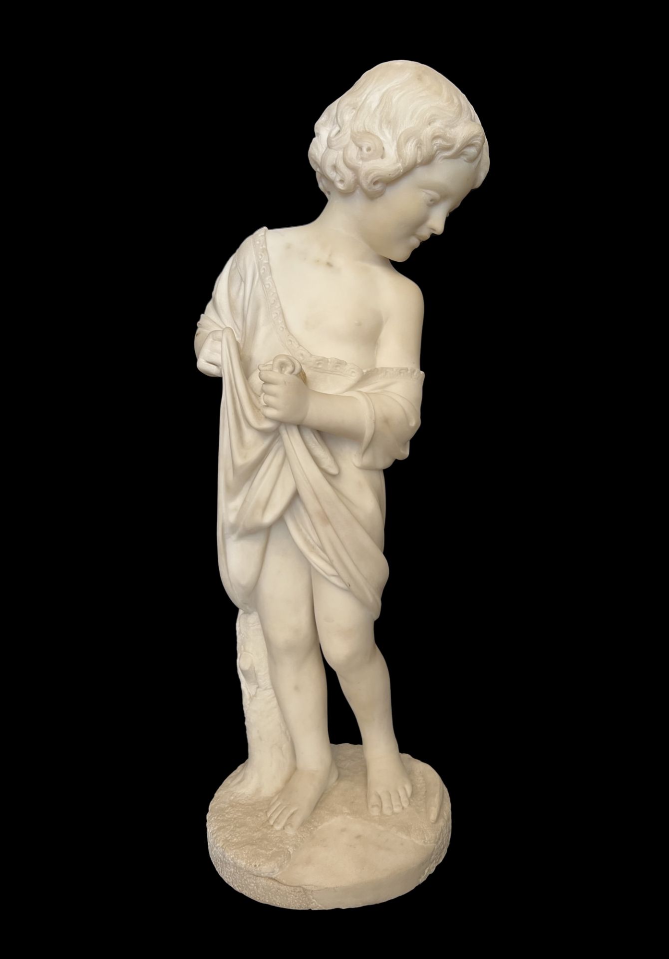 F. GULIANI (ITALIAN, FL. LATE 19TH CENTURY): A MARBLE FIGURE OF A GIRL