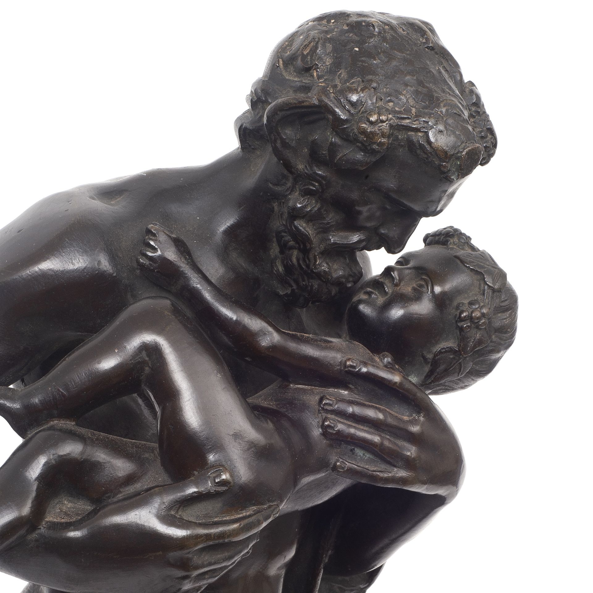 AFTER THE ANTIQUE: A 19TH CENTURY BRONZE OF SILENUS AND THE INFANT BACCHUS - Image 6 of 6