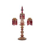 A LARGE 19TH CENTURY BOHEMIAN CANDELABRA FOR THE PERSIAN MARKET