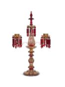 A LARGE 19TH CENTURY BOHEMIAN CANDELABRA FOR THE PERSIAN MARKET