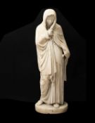 BENJAMIN EDWARD SPENCE (1822-1866): A LARGE MARBLE FIGURE 'HIGHLAND MARY', CIRCA 1855