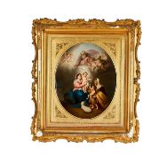 KPM PORCELAIN: A FINE AND LARGE LATE 19TH CENTURY PLAQUE DEPICTING THE MADONNA AND CHILD