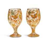 A PAIR OF BOHEMIAN ENAMELLED GLASS CUPS