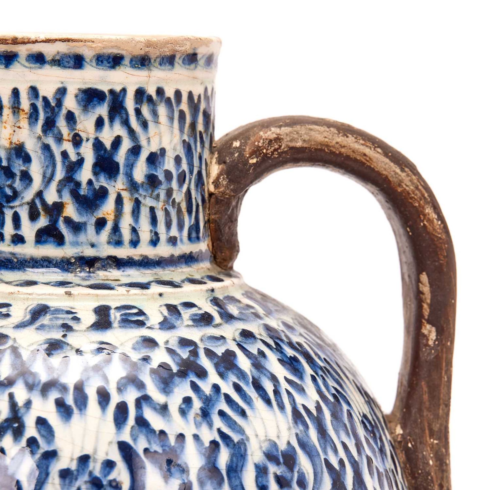 AN 18TH CENTURY OTTOMAN GLAZED POTTERY JUG, TURKEY - Image 2 of 4