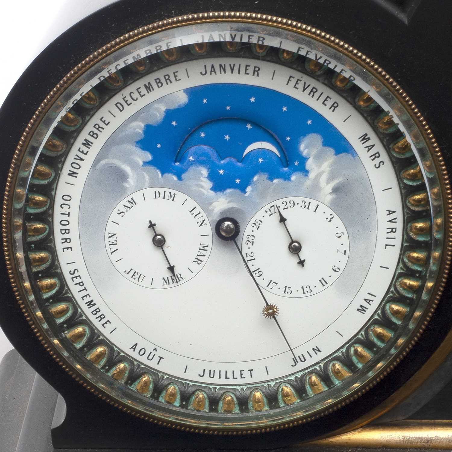 AN IMPRESSIVE 19TH CENTURY FRENCH PERPETUAL CALENDAR CLOCK WITH MOONPHASE AND BAROMETER - Bild 4 aus 6