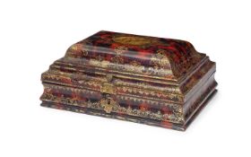 A FINE 18TH CENTURY ITALIAN FAUX TORTOISESHELL PAINTED BOX