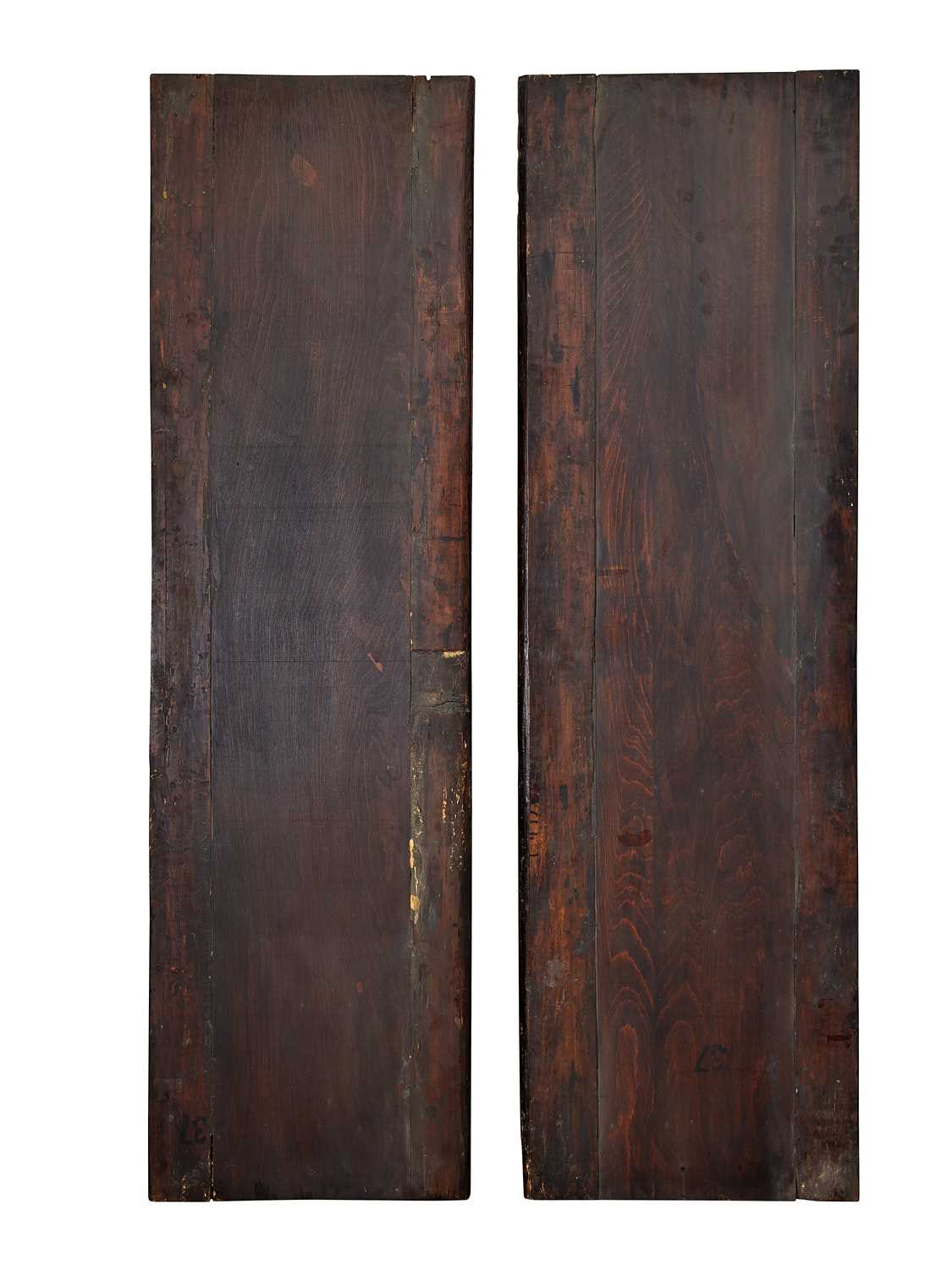 A PAIR OF MAMLUK CARVED WOOD DOORS, EGYPT, 15TH CENTURY AND LATER - Image 2 of 2