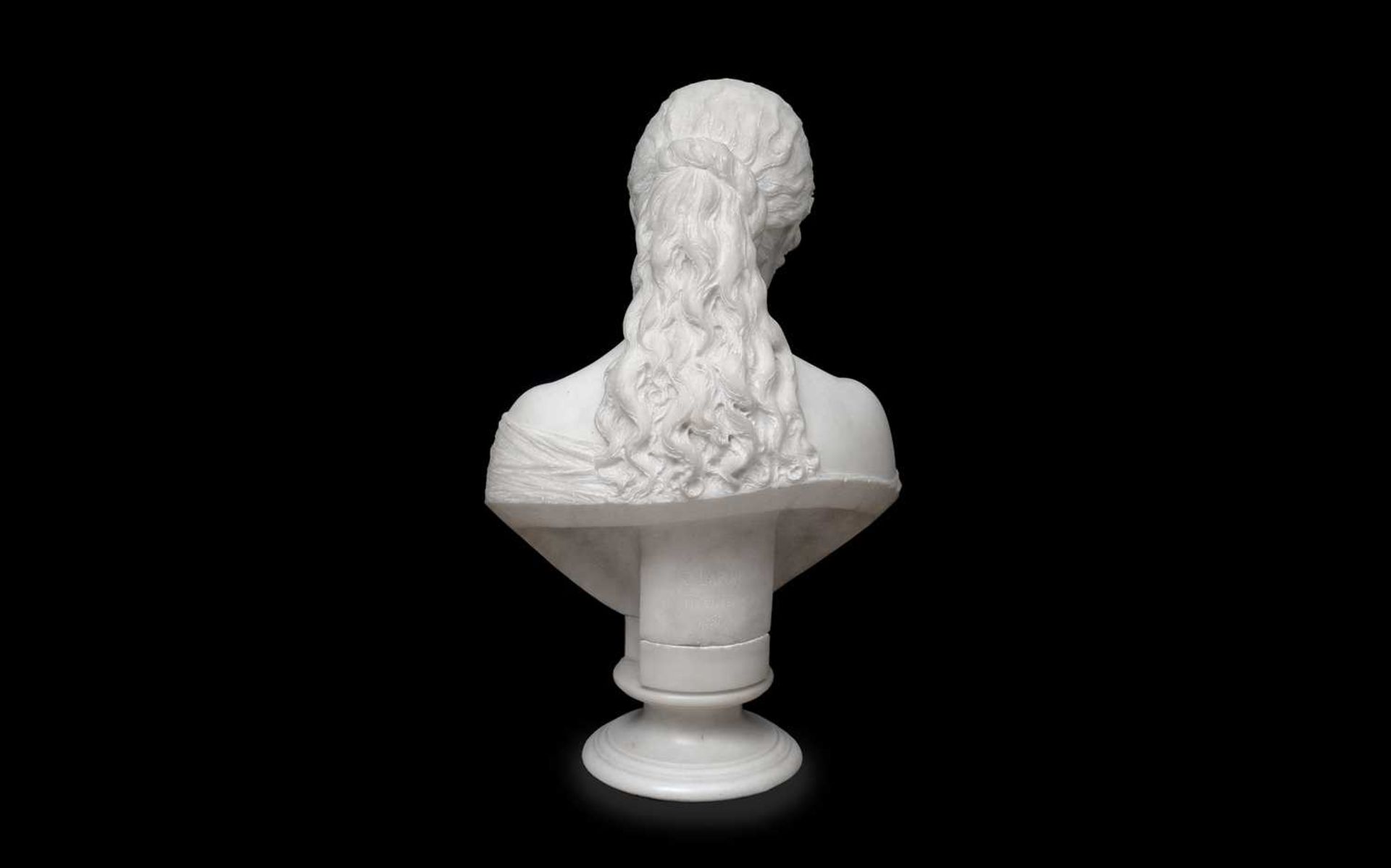 CESARE LAPINI (ITALIAN, 1848-1893): A FINE MARBLE BUST OF A MAIDEN REPRESENTING NIGHT - Image 5 of 5