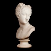 A 19TH CENTURY MARBLE BUST OF THE VENUS ITALICA AFTER ANTONIO CANOVA (1757-1822)