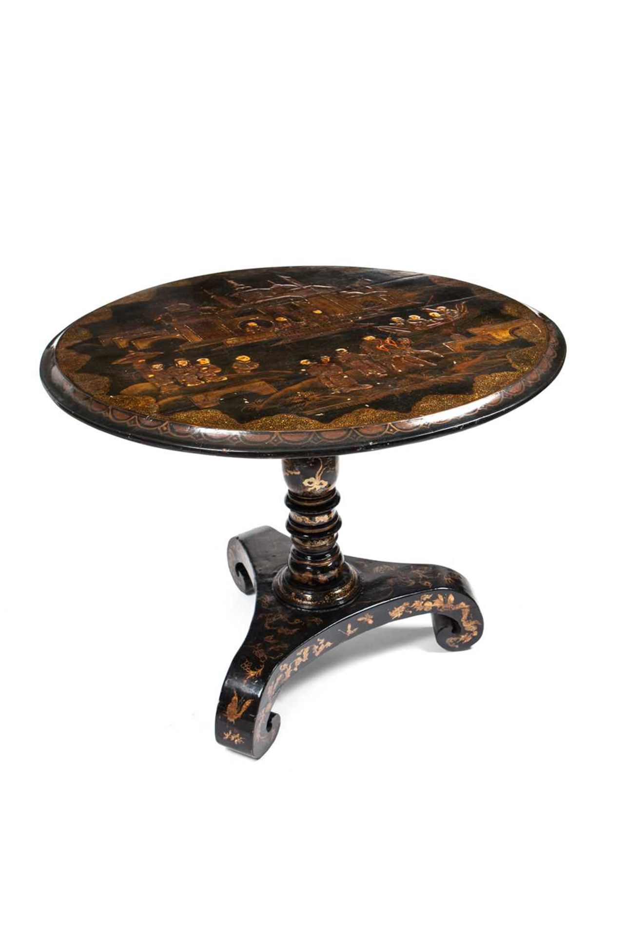 A LATE 19TH CENTURY CHINESE EXPORT LACQUERED TABLE