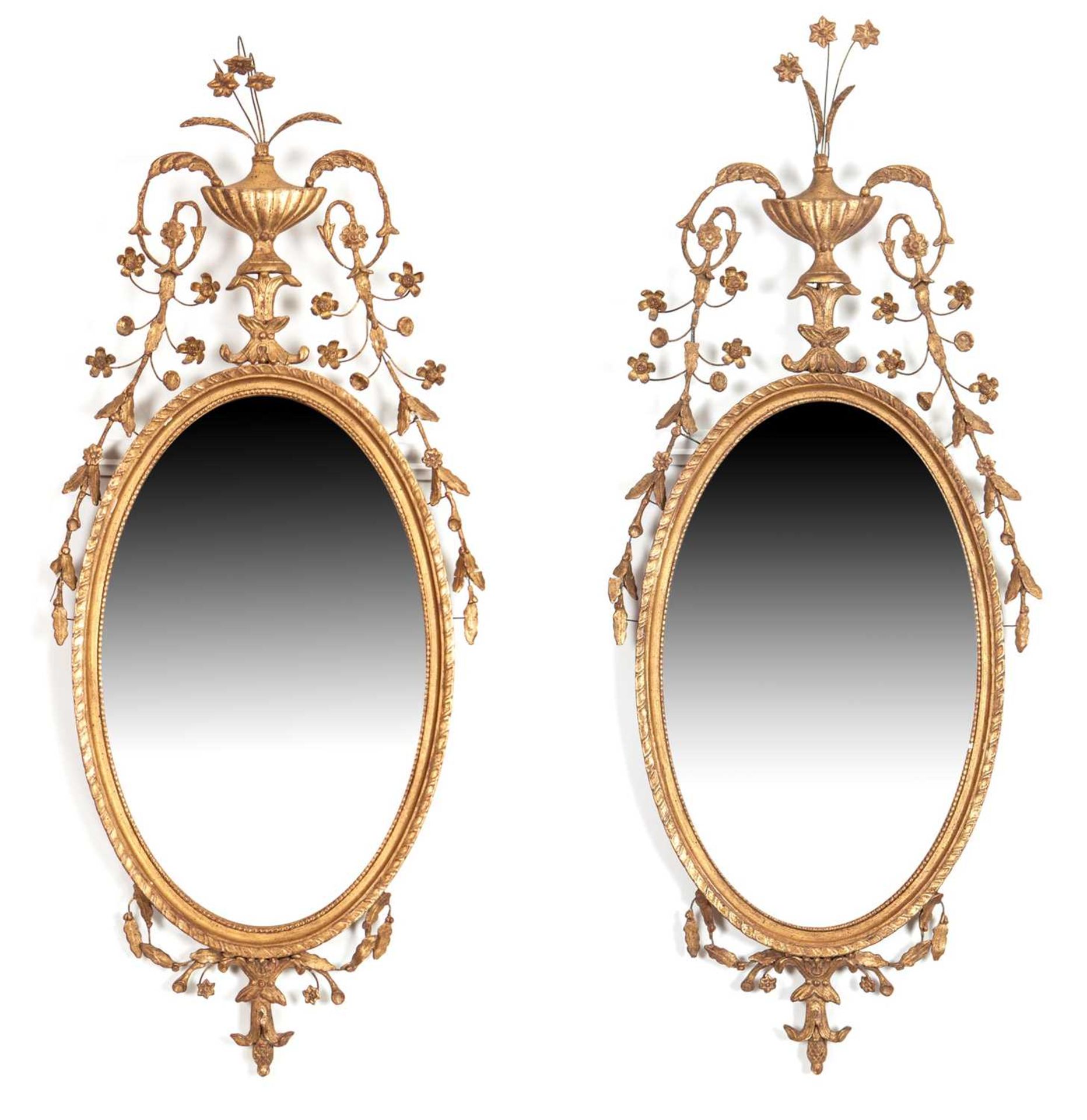 A PAIR OF LATE 19TH CENTURY GILTWOOD WALL MIRRORS