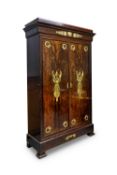 AN EARLY 19TH CENTURY EMPIRE PERIOD ORMOLU MOUNTED ARMOIRE
