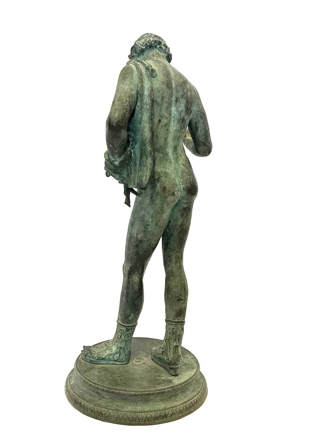 A 19TH CENTURY GRAND TOUR BRONZE FIGURE OF NARCISSUS, AFTER THE ANTIQUE - Image 2 of 6