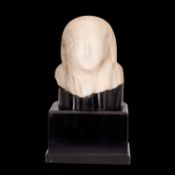 A GRAND TOUR ALABASTER HEAD OF A PHAROAH