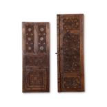 TWO 15TH CENTURY MAMLUK CARVED WOOD DOORS, EGYPT