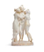 A 19TH CENTURY ALABASTER OF THE THREE GRACES AFTER ANTONIO CANOVA (1757-1822)