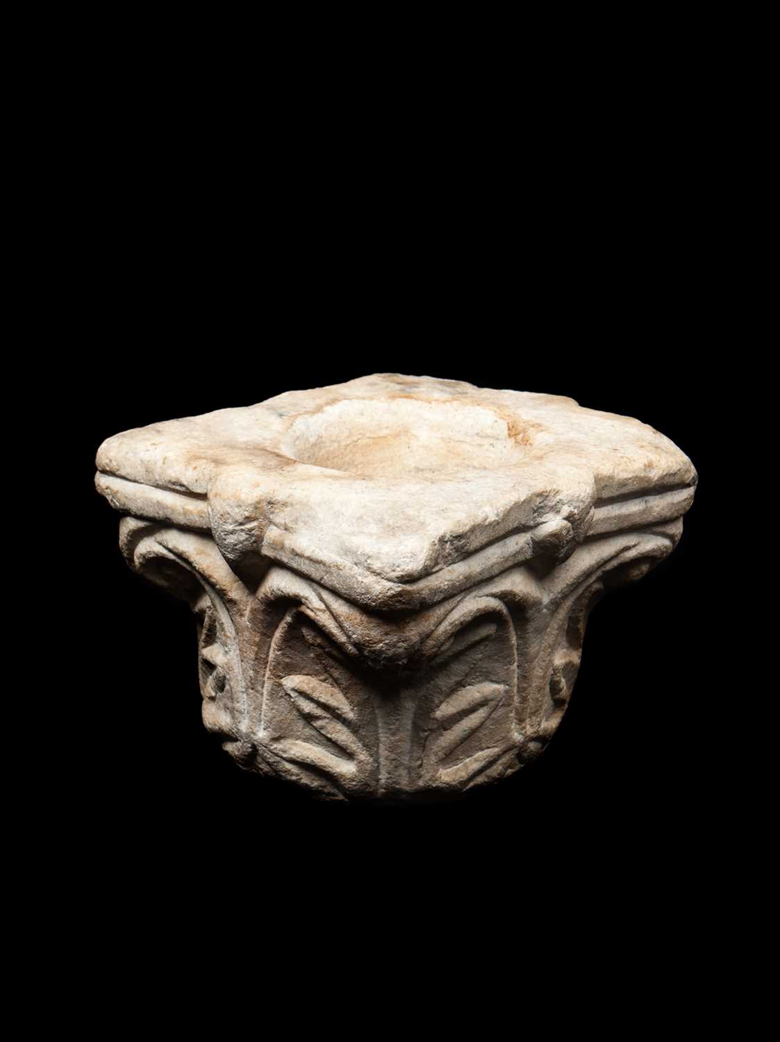 A BYZANTINE MARBLE COLUMN CAPITAL CIRCA 5TH CENTURY A.D. - Image 2 of 2