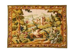 AN AUBUSSON STYLE VERDURE TAPESTRY