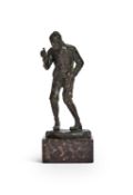 JAKOB PLESSNER (GERMAN, 1871-1936): A BRONZE FIGURE OF A MAN