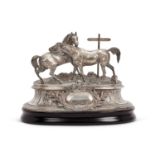 A FINE 19TH CENTURY SILVER HORSE RACING TROPHY BY MAISON CARDEILHAC, PARIS