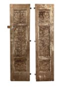 A PAIR OF 19TH CENTURY INDIAN CARVED WOOD DOORS