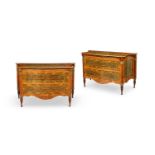 A FINE PAIR OF 18TH CENTURY ITALIAN NEO-CLASSICAL PARQUETRY COMMODES