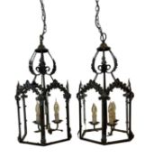 A PAIR OF GOTHIC REVIVAL STYLE HALL LANTERNS