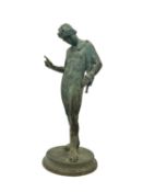 A 19TH CENTURY GRAND TOUR BRONZE FIGURE OF NARCISSUS, AFTER THE ANTIQUE