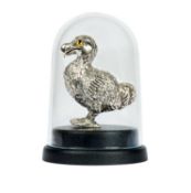 A MINATURE STERLING SILVER MODEL OF A DODO