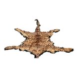 TAXIDERMY: A 1930'S INDIAN LEOPARD SKIN RUG (PANTHERA PARDUS FUSCA)