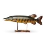 A PAINTED MODEL OF A PIKE