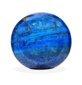 A LARGE SOLID LAPIS LAZULI SPHERE