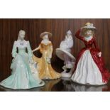 FOUR COALPORT FIGURES LADIES OF FASHION TO INCLUDE MISS 1920