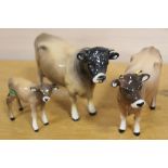 A TRIO OF BESWICK JERSEY COWS TO INCLUDE DUNSLEY COY BOY, NEWTON TINKLE AND CALF