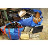 THREE BAGS OF LADIES HANDBAGS AND LADIES SHOES ETC.