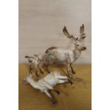 A TRIO OF BESWICK DEER - DOE MISSING LEG