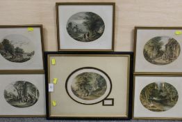 A SMALL QUANTITY OF FRAMED AND GLAZED LE BLOND PRINTS OF LANDSCAPES WITH FIGURES