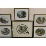 A SMALL QUANTITY OF FRAMED AND GLAZED LE BLOND PRINTS OF LANDSCAPES WITH FIGURES