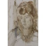 MAURICE FEILD (1905-1988). An unfinished head and shoulder portrait of a young woman. Unsigned,