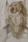 MAURICE FEILD (1905-1988). An unfinished head and shoulder portrait of a young woman. Unsigned,